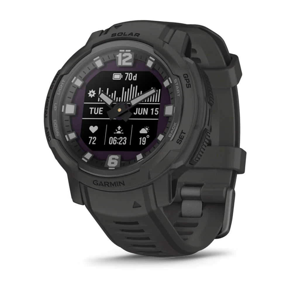 Instinct Crossover Solar Smartwatch - GPS, Heart Rate Monitor & Solar Charging for Outdoor Adventures, Fitness Tracking & Daily Use