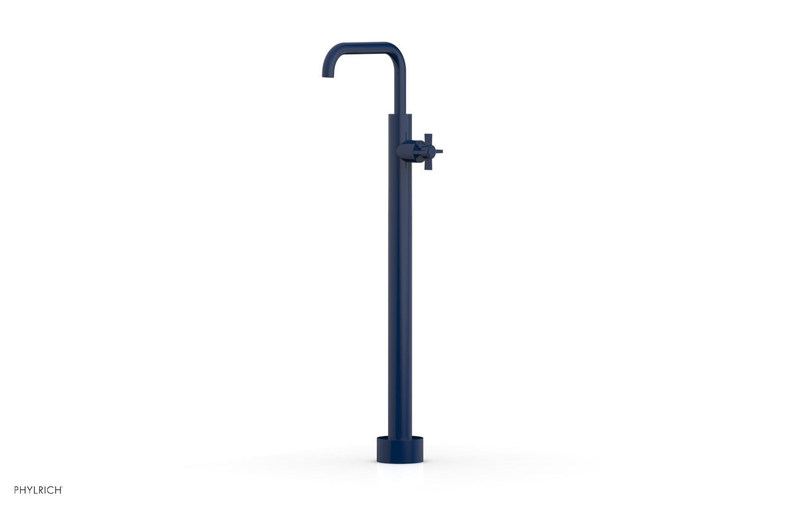 Premium Tall Floor Mount Tub Filler with Cross Handle - D132 45 02 - Perfect for Modern Bathroom Renovations and Luxury Spa Installations