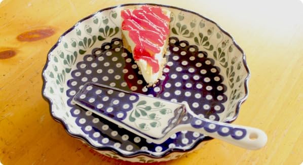Blue Rose Polish Pottery Alyce Pie Plate - Handmade Ceramic Baking Dish for Pies, Tarts & Desserts | Perfect for Holidays, Dinner Parties & Gift Giving