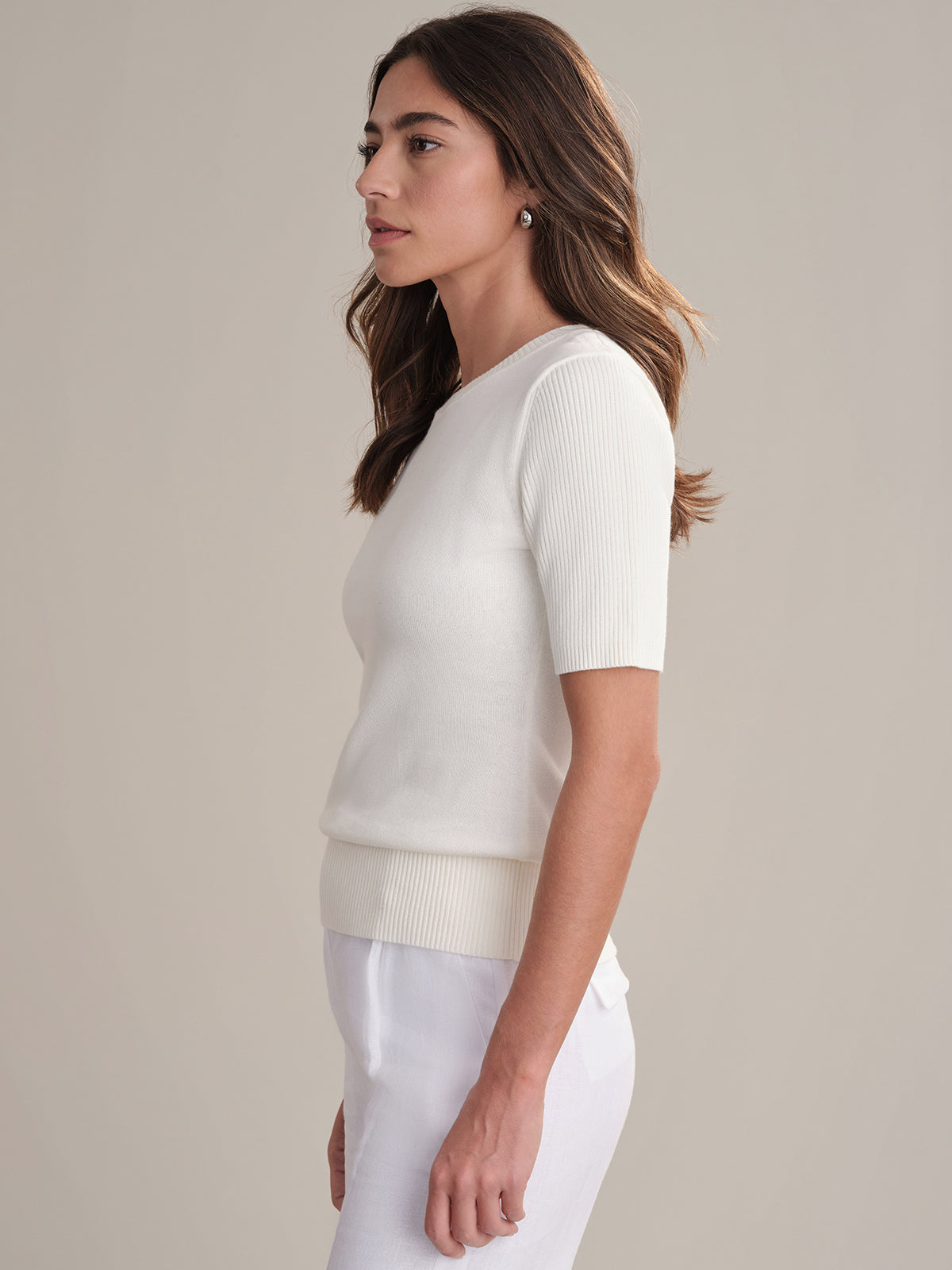 Adina Women's Short Sleeve Cotton Sweater - Soft Casual Knit Top for Spring & Summer | Perfect for Office, Date Night & Weekend Outings