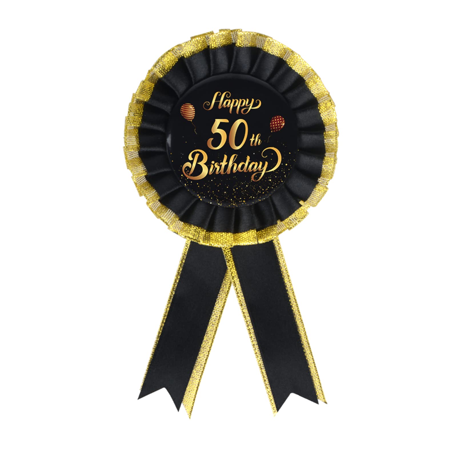 INNORU 50th Birthday Tinplate Badge Pin - Cheers to 50 Years Satin Rosette Button Pin for Birthday Party Decorations & Celebrations - Pack of 1 - Perfect for Milestone Birthdays, Anniversary Gifts & Special Occasions
