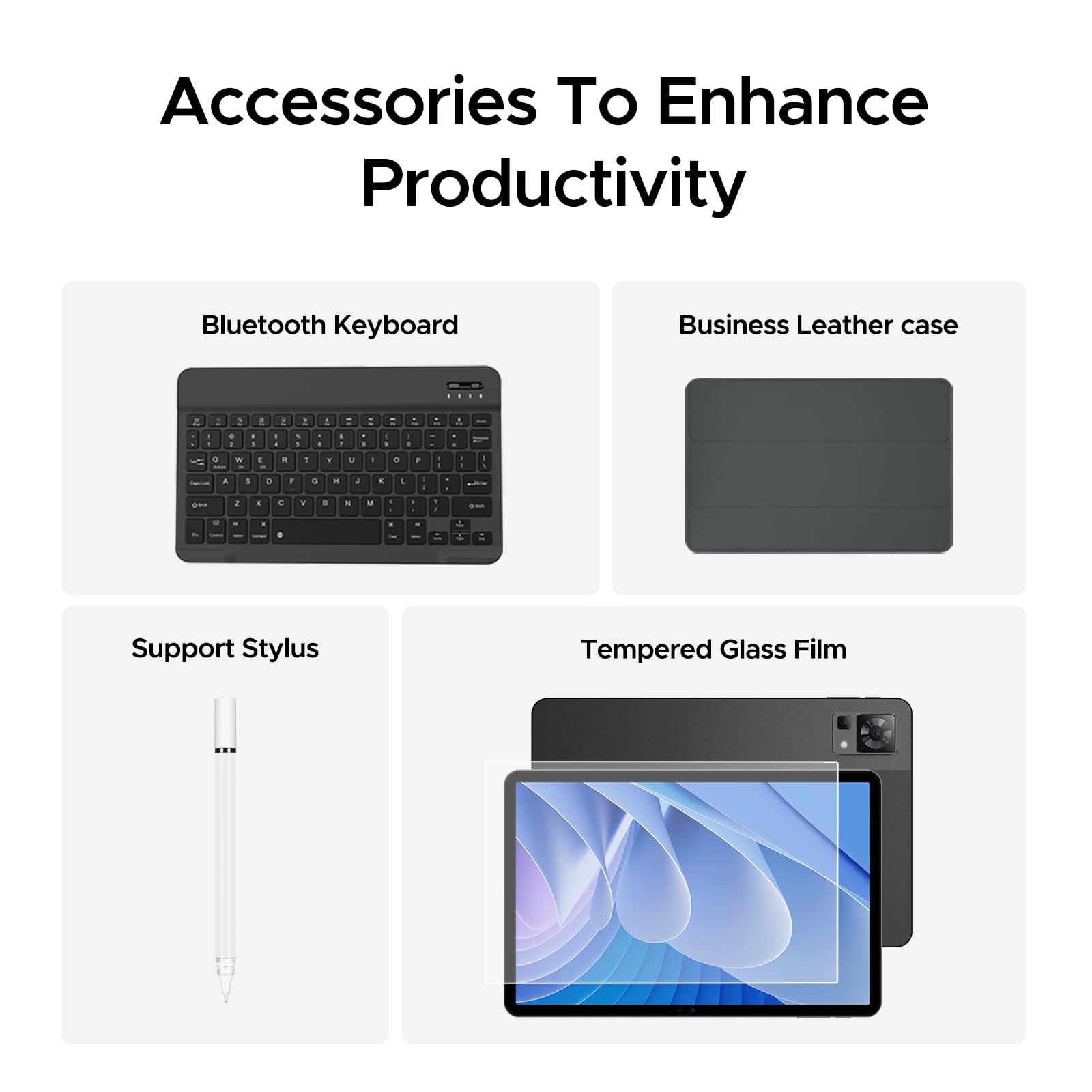 DOOGEE T35 Android 14 Tablet with Keyboard - 20GB RAM 256GB Storage, 11 Inch IPS Display (1600x2560), Helio G99 Octa-Core Processor, 4G LTE Cellular - Perfect for Work, Gaming & Travel - Includes Case & Mouse (Black)