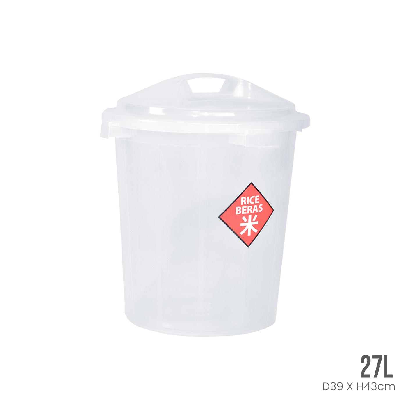 6 Gallon Lucky Pail with Lid - Heavy Duty Plastic Bucket for Storage, Cleaning, Gardening & Outdoor Use
