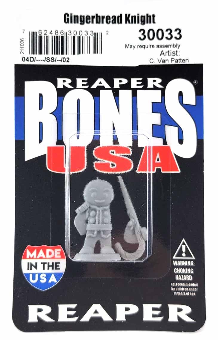 Gingerbread Knight Miniature Figure 25mm Heroic Scale - Reaper Bones USA - Reaper Miniatures - Perfect for D&D, Tabletop RPGs, and Fantasy Wargaming