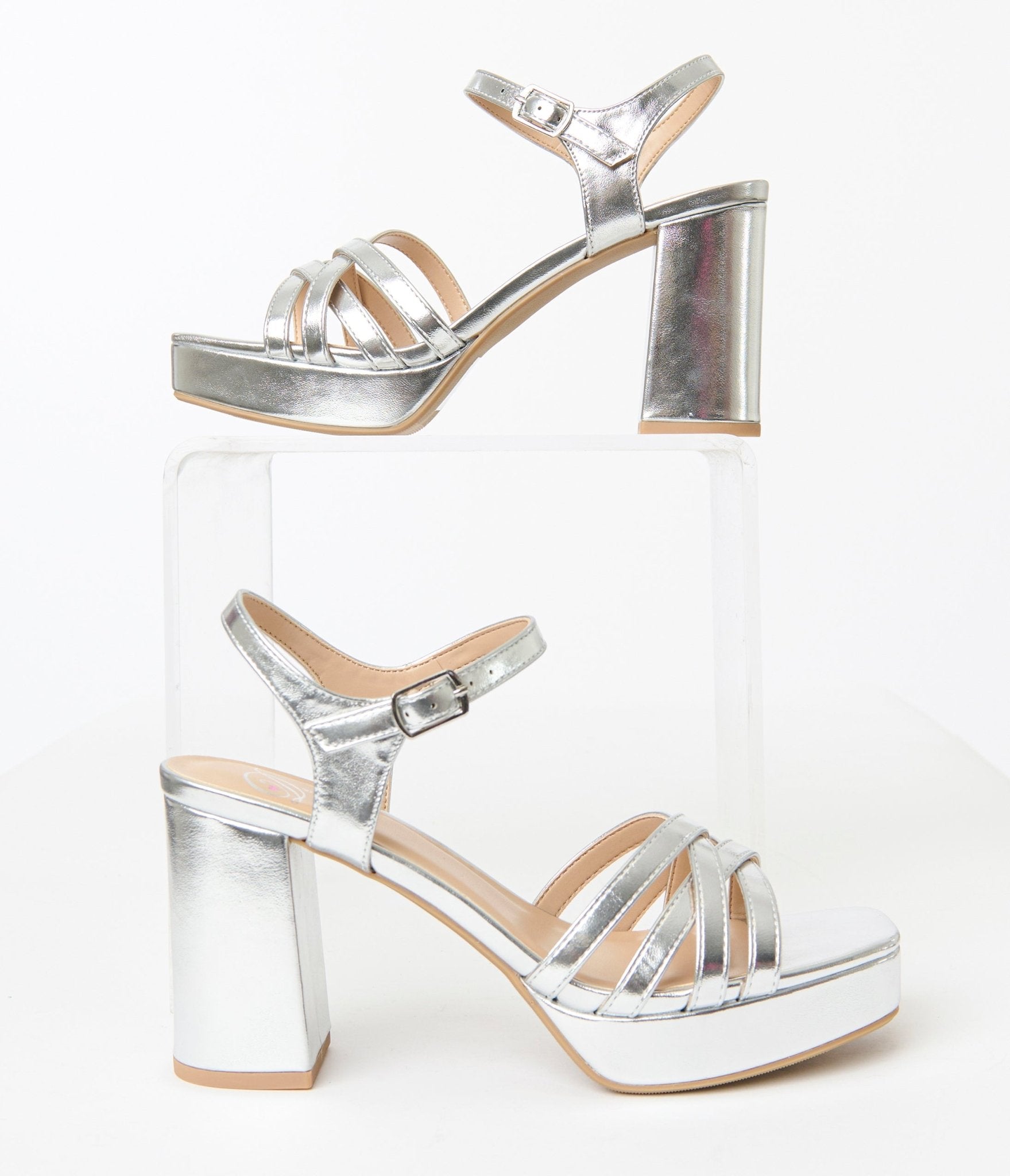 Stylish Silver Metallic Leatherette High Heels for Women - Perfect for Evening Parties, Weddings & Special Occasions