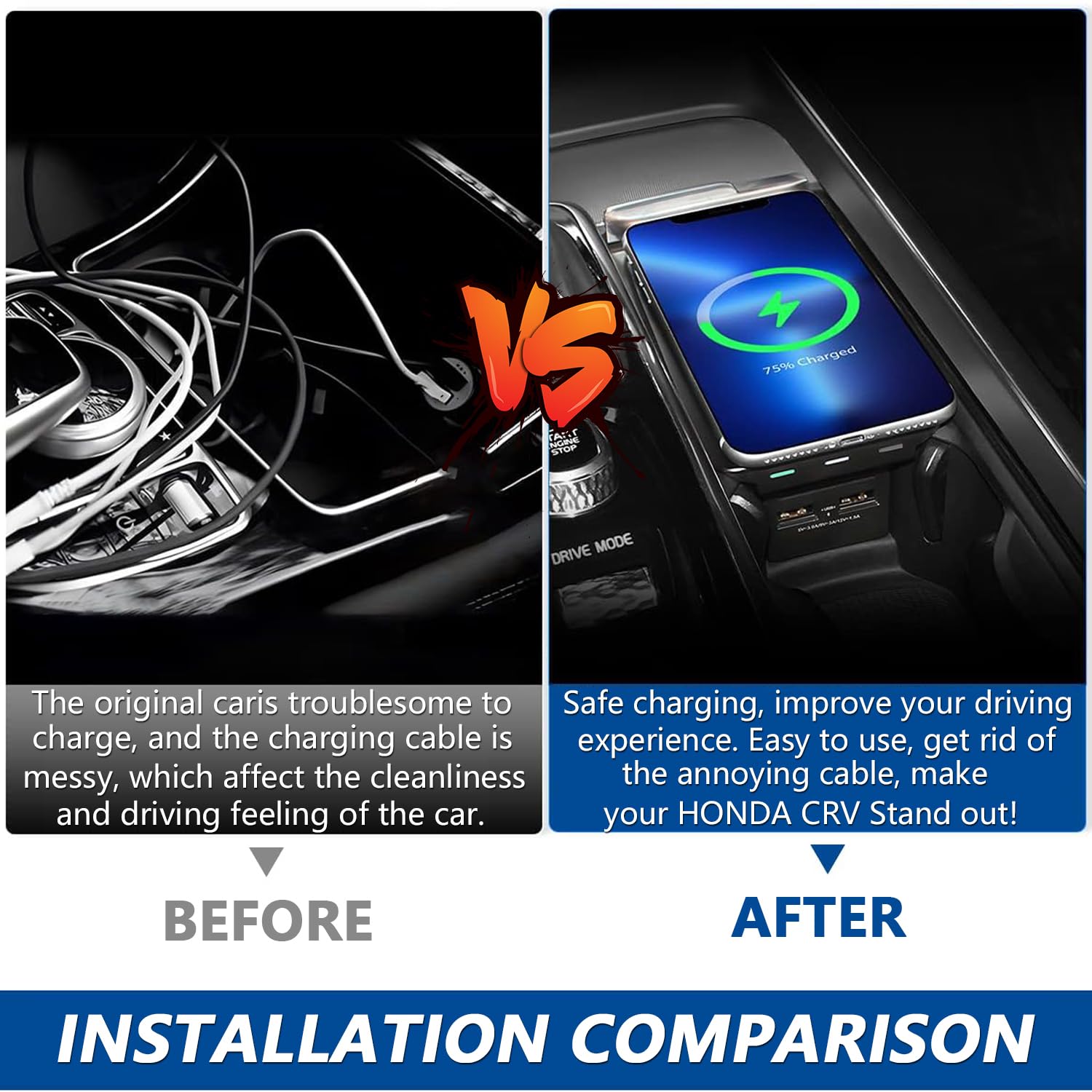 Volvo XC90 XC60 S90 S60 V90 V60 Wireless Car Charger (2017-2022 Models) - 15W Qi Fast Charging Pad | Compatible with Volvo Hybrid SPA Accessories | Perfect for Commuting, Road Trips & Daily Driving