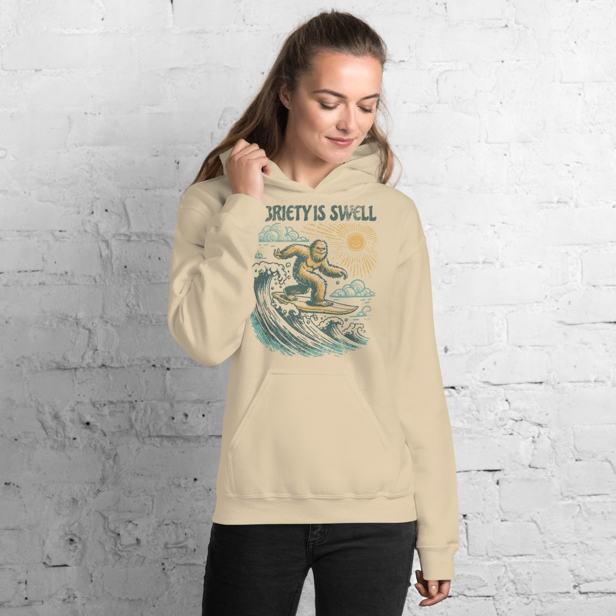 Sobriety is Swell Unisex Hoodie - Comfortable Cotton Pullover Sweatshirt for Men & Women - Perfect for Sober Living, Recovery Support & Casual Wear