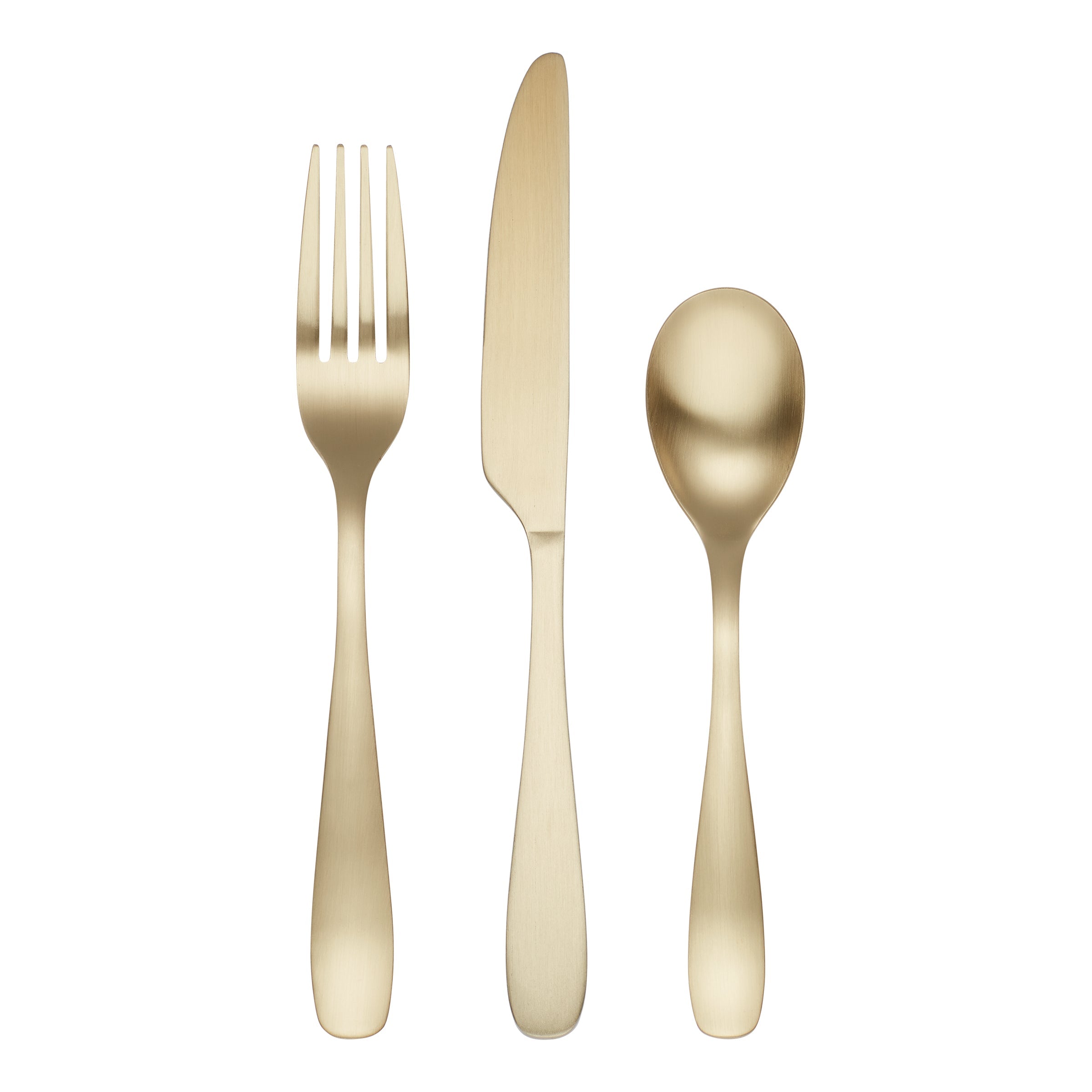 Eliana 12-Piece Flatware Set - Stainless Steel Champagne Satin Finish - Elegant Dining Silverware for Wedding, Anniversary & Formal Dinner Parties