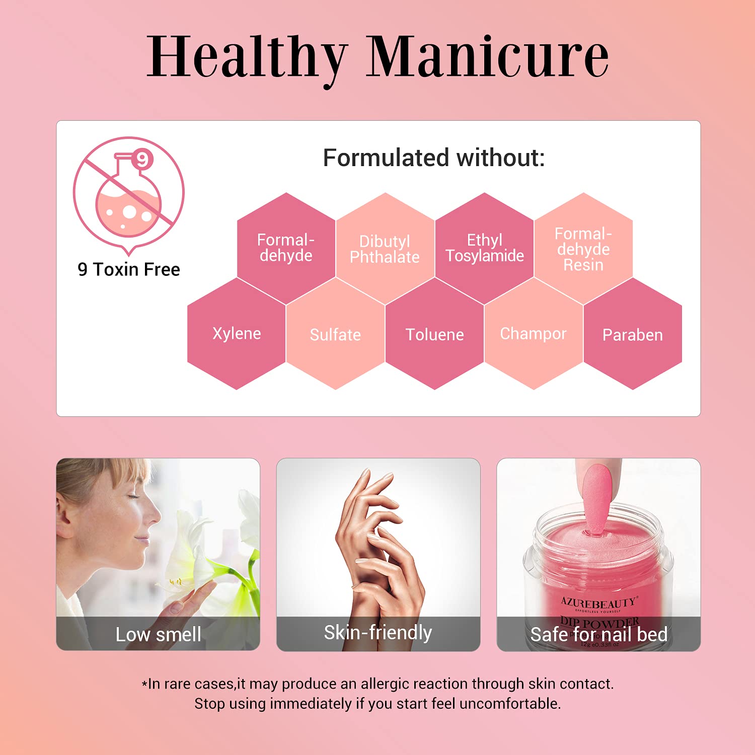 AZUREBEAUTY Dip Powder Nail Kit - Starter Set with Pink & Blue Palette, Acrylic Dipping Powder System for Salon-Quality Manicures at Home | Perfect for DIY Nails, Gifts & Nail Art Enthusiasts