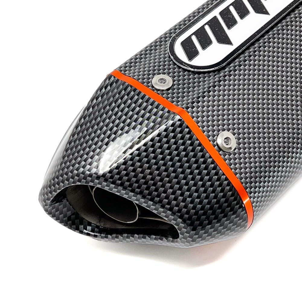 MMG Performance Exhaust Muffler for GY6 125cc 150cc 4-Stroke Scooters - Carbon Fiber Finish - High Flow Stainless Steel - Enhanced Power & Sound - Perfect for Street Riding & Commuting