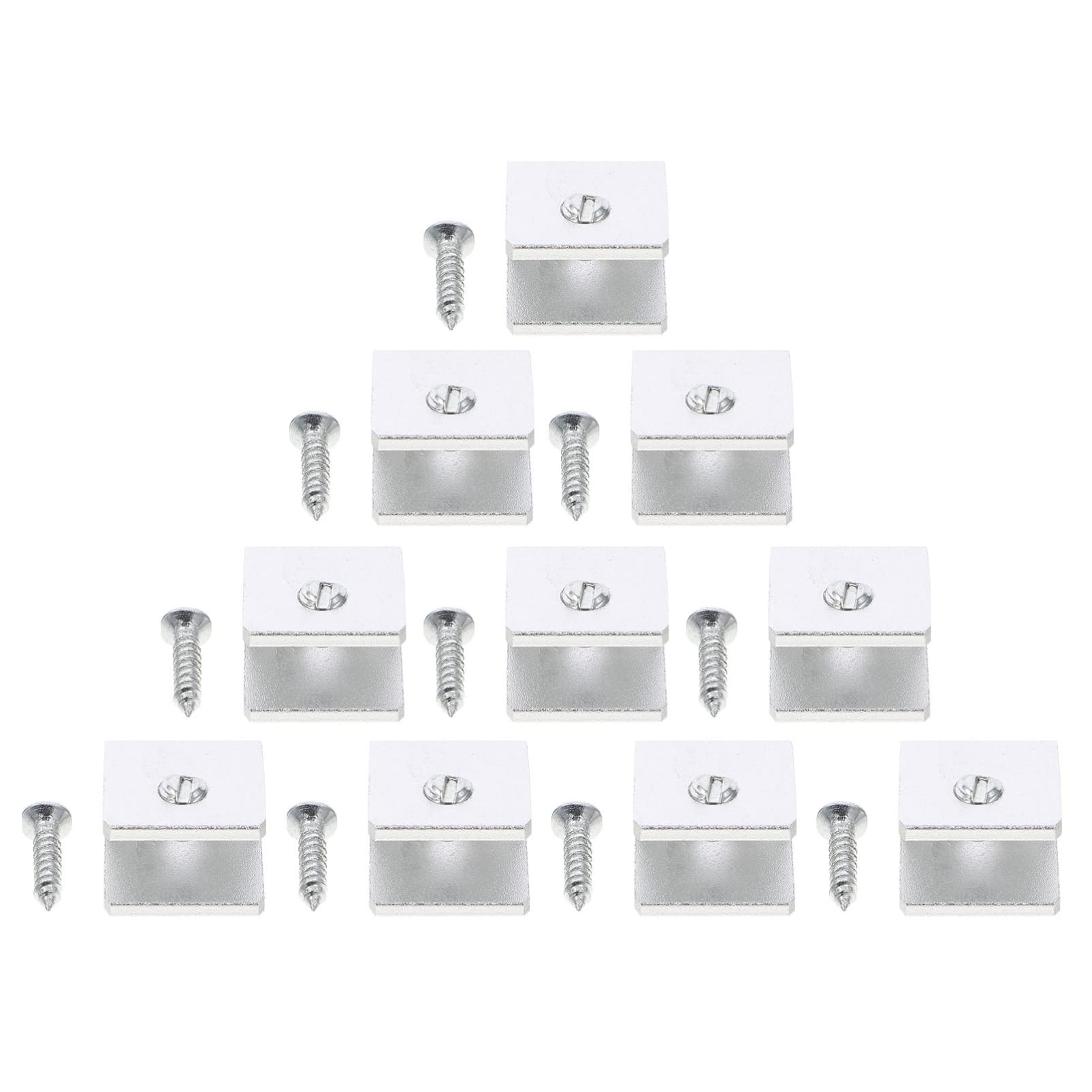 TEHAUX 10-Pack Floating Glass Shelf Brackets - Heavy Duty Wall Mounted Shelf Supports for Glass Shelves, Furniture Connectors - Perfect for Living Room, Kitchen, Bathroom Storage & Display
