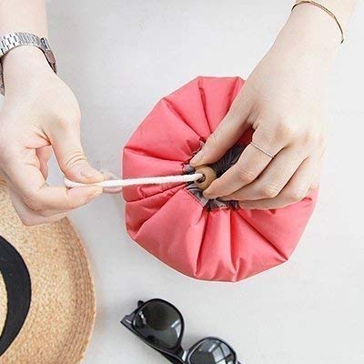 CPEX Latest Waterproof Collapsible Toiletry Bag - Barrel Shaped Cosmetic Travel Pouch, Soft Foldable Makeup Organizer for Women & Men (Multicolor) | Perfect for Camping, Gym, Business Trips & Vacation Essentials