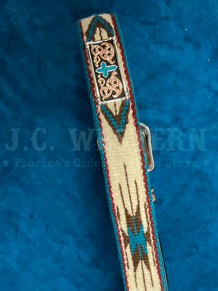 Men's Southwestern Turquoise Cross Belt - Genuine Wool, Tan - Perfect for Western Fashion & Cowboy Boots Accessories
