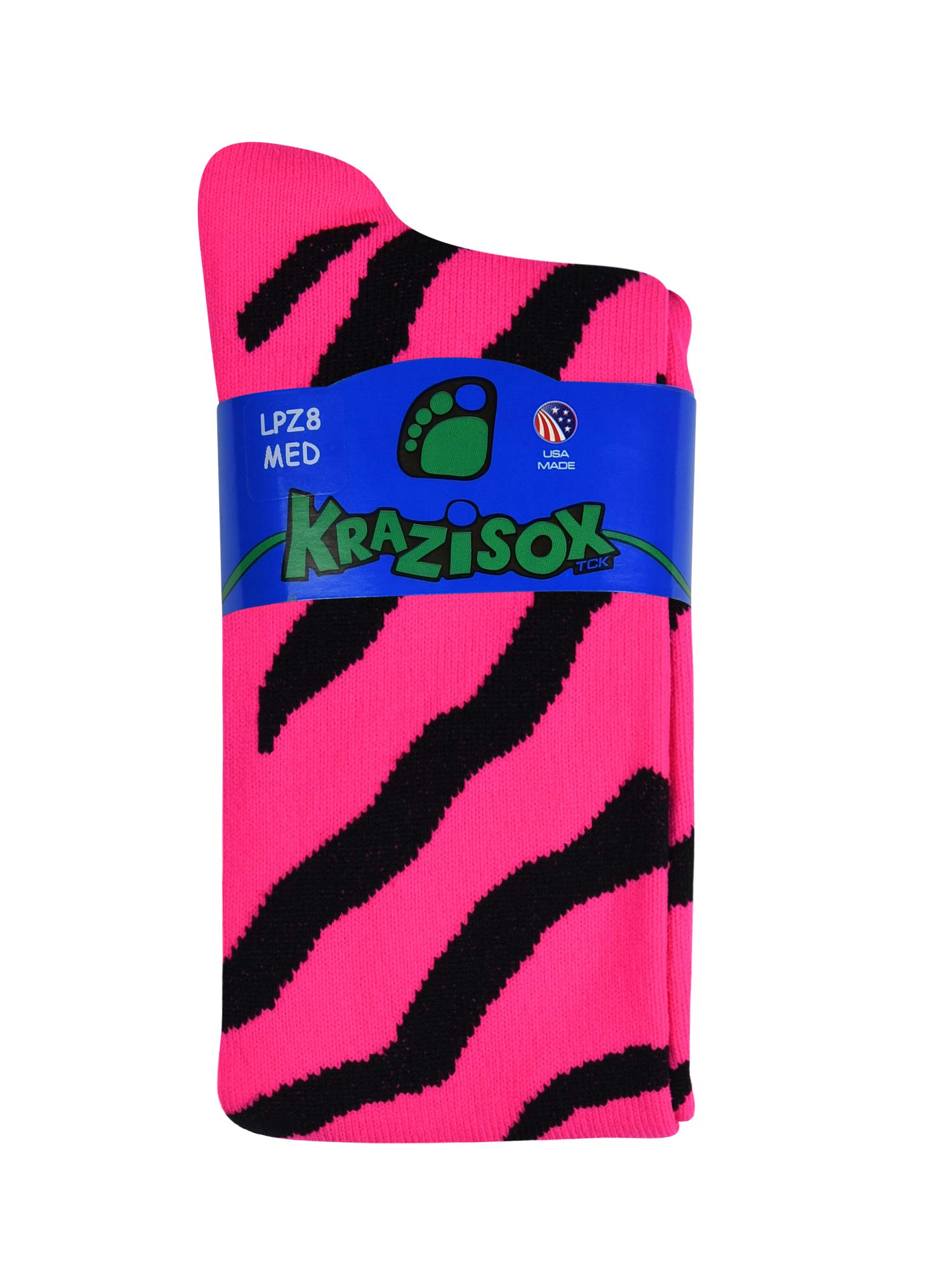 TCK Sports Krazisox Zebra Stripe Athletic Socks - Breathable Performance Socks for Running, Basketball & Gym Workouts - Fun Novelty Socks for Men & Women
