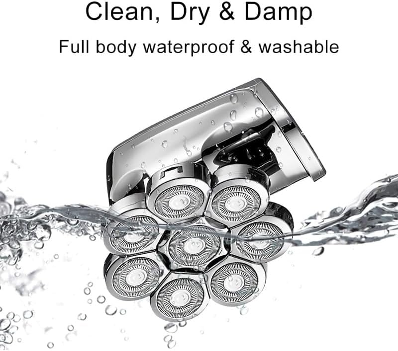 Men's Electric Razor & Shaver - 8-Blade Floating Head, Waterproof, Rechargeable Hair Clipper for Bald Head & Beard Trimming - Perfect for Travel, Home & Gym Use