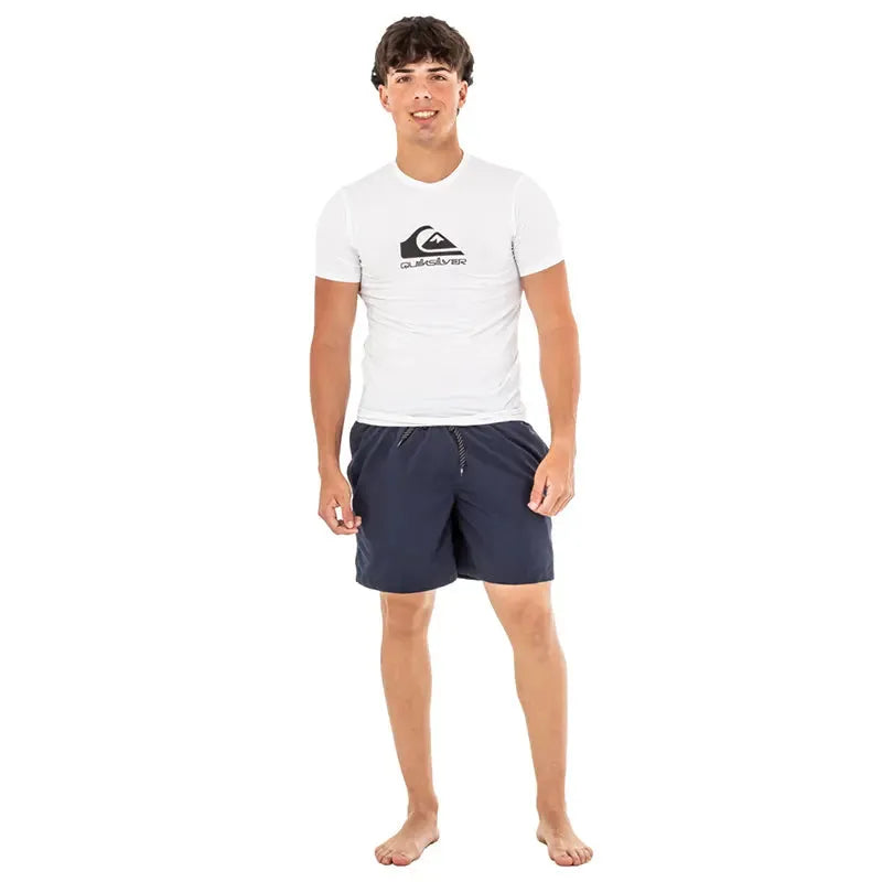 Quiksilver Men's Solid Streak Blanco Board Shorts - Quick-Dry Swim Trunks with 4-Way Stretch Lycra for Surfing, Swimming & Beach Activities