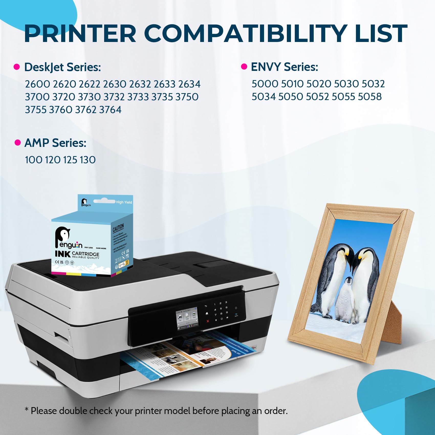 HP 304 XL Compatible Ink Cartridge Replacement - Black & Color - Works with Deskjet 3760/3700/2630/2632/2634/3750/3735 & Envy 5020/5030/5032/5010/5058/AMP 120 Printers - High-Quality Penguin 304 XL Replacement Ink for Home & Office Printing