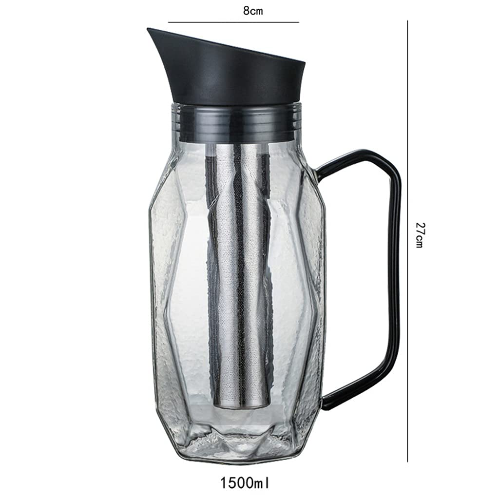 Premium Cold Brew Coffee Maker 1.5L/50.7oz - Airtight Iced Coffee Pitcher with Removable Tea Infuser - Perfect for Homemade Cold Brew, Iced Tea & Refreshing Drinks - Ideal for Office, Home Kitchen & Outdoor Picnics
