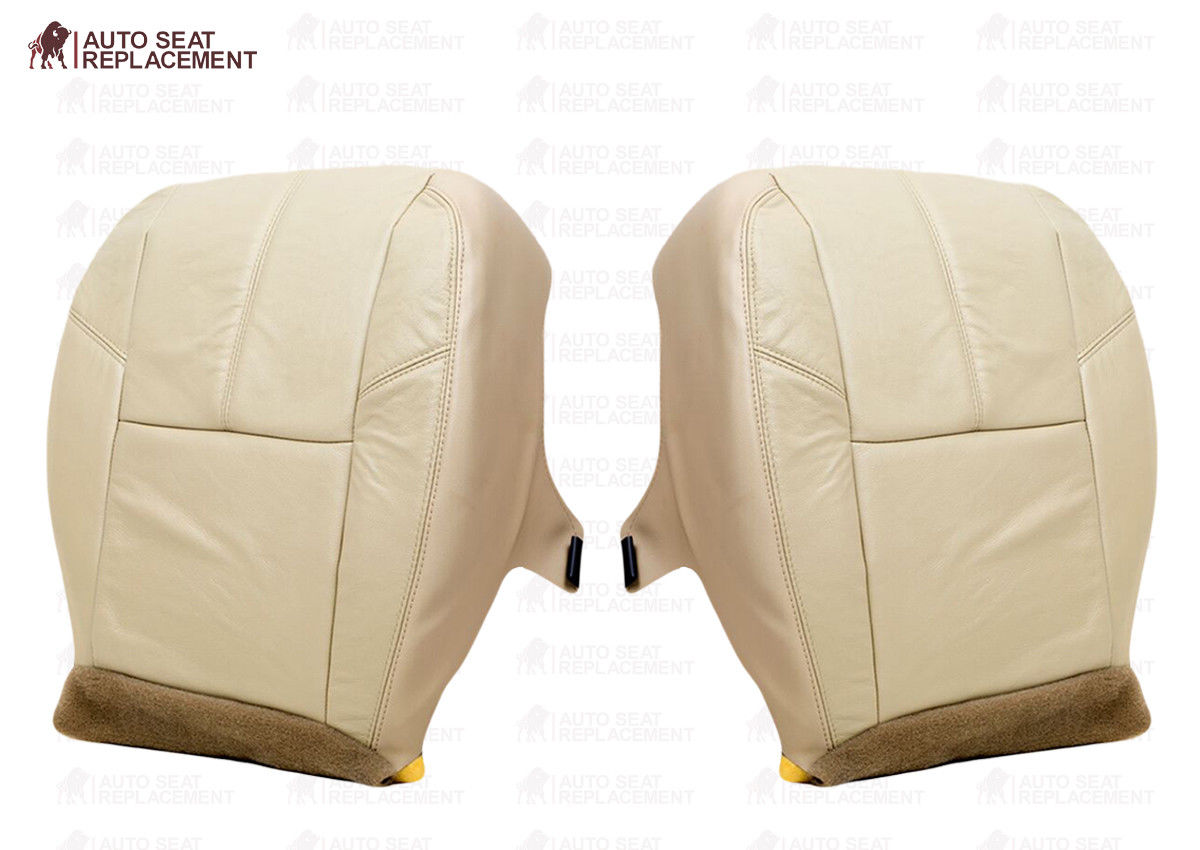 2008-2014 Chevy Silverado Genuine Leather Bottom Seat Cover - Tan Beige for Pickup Trucks - Perfect for Road Trips & Daily Commuting