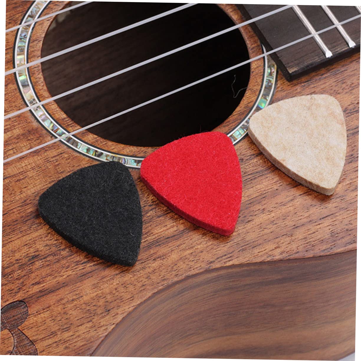 12-Pack Wool Felt Guitar Picks with Keychain - Soft Ukulele & Bass Plectrums, Durable Guitar Stand Hook - Portable Felt Picks for Acoustic/Electric Guitar Accessories - Perfect for Practice, Performances & Music Lovers