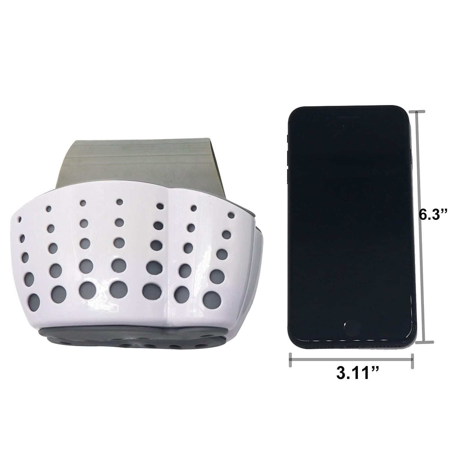 Eunion Plastic Sink Caddy Organizer - Sponge, Soap & Pen Holder for Kitchen Faucet or Desk | Space-Saving Bathroom & Office Storage Solution