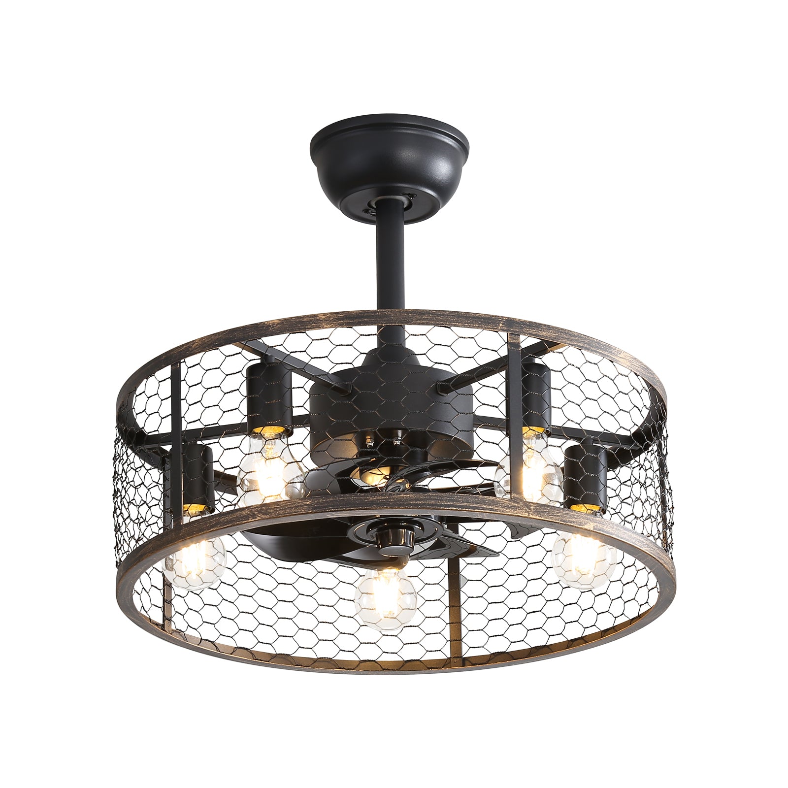 19.7 Inch Classic Ceiling Fan with Light Kit - No Bulb Warranty - Perfect for Bedroom, Living Room & Outdoor Patio