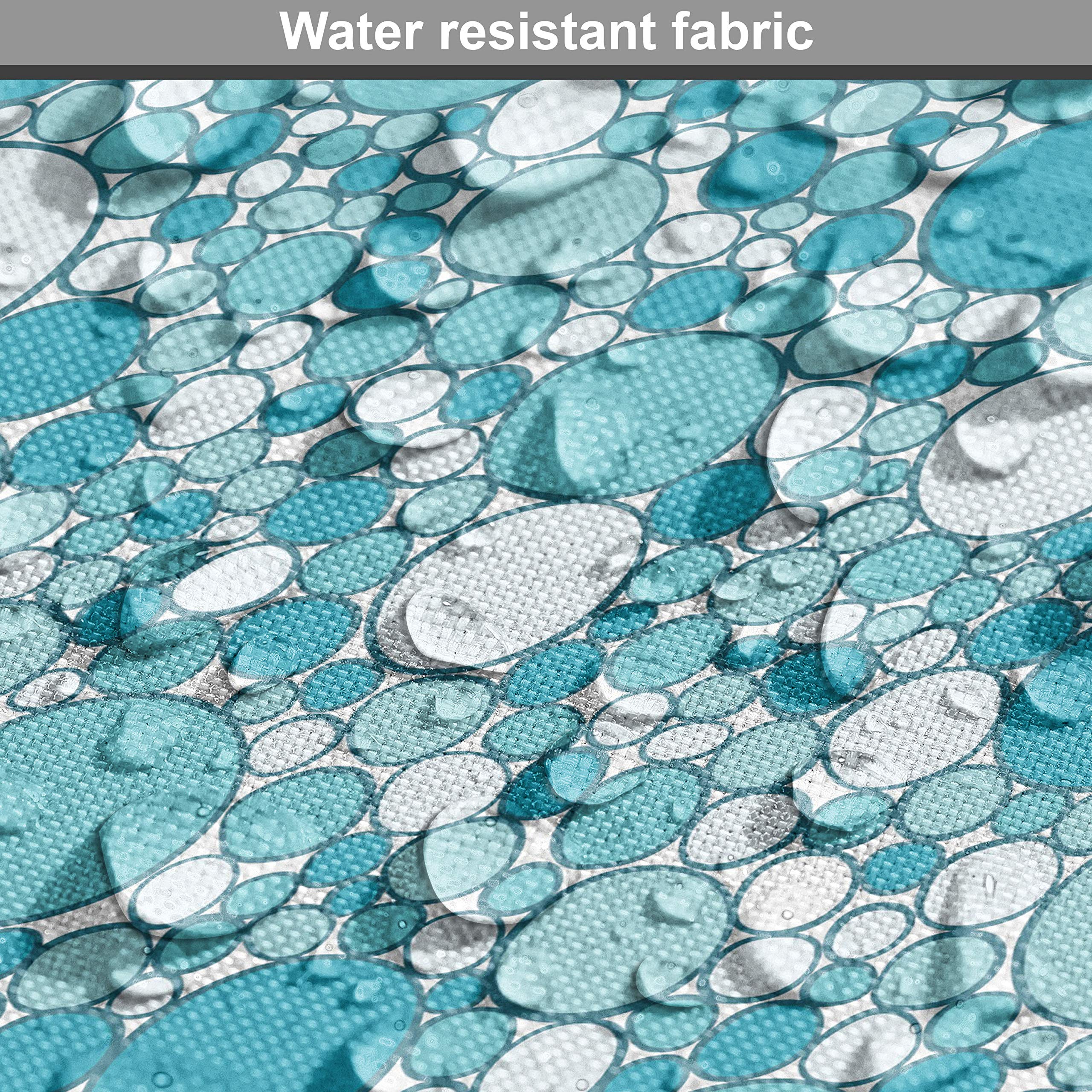 Ambesonne Abstract Fabric by The Yard - Modern Aqua Bubble Pattern Upholstery Material for Sofa, Curtains & Home Decor, 5 Yards Turquoise Teal - Perfect for DIY Projects, Pillow Covers & Wall Hangings