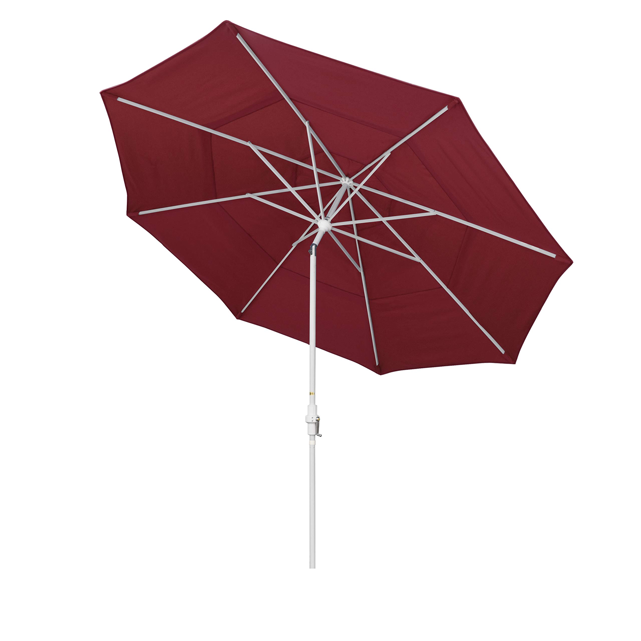 11' Round Aluminum Market Umbrella with Crank Lift & Tilt Mechanism - California Style Patio Umbrella for Outdoor Dining, Poolside, and Garden Relaxation