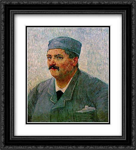 Vincent van Gogh Museum Art Print - Portrait of a Man with Skull Cap in 20x22 Black Ornate Frame, Double Matted | Wall Decor for Living Room, Office & Art Gallery