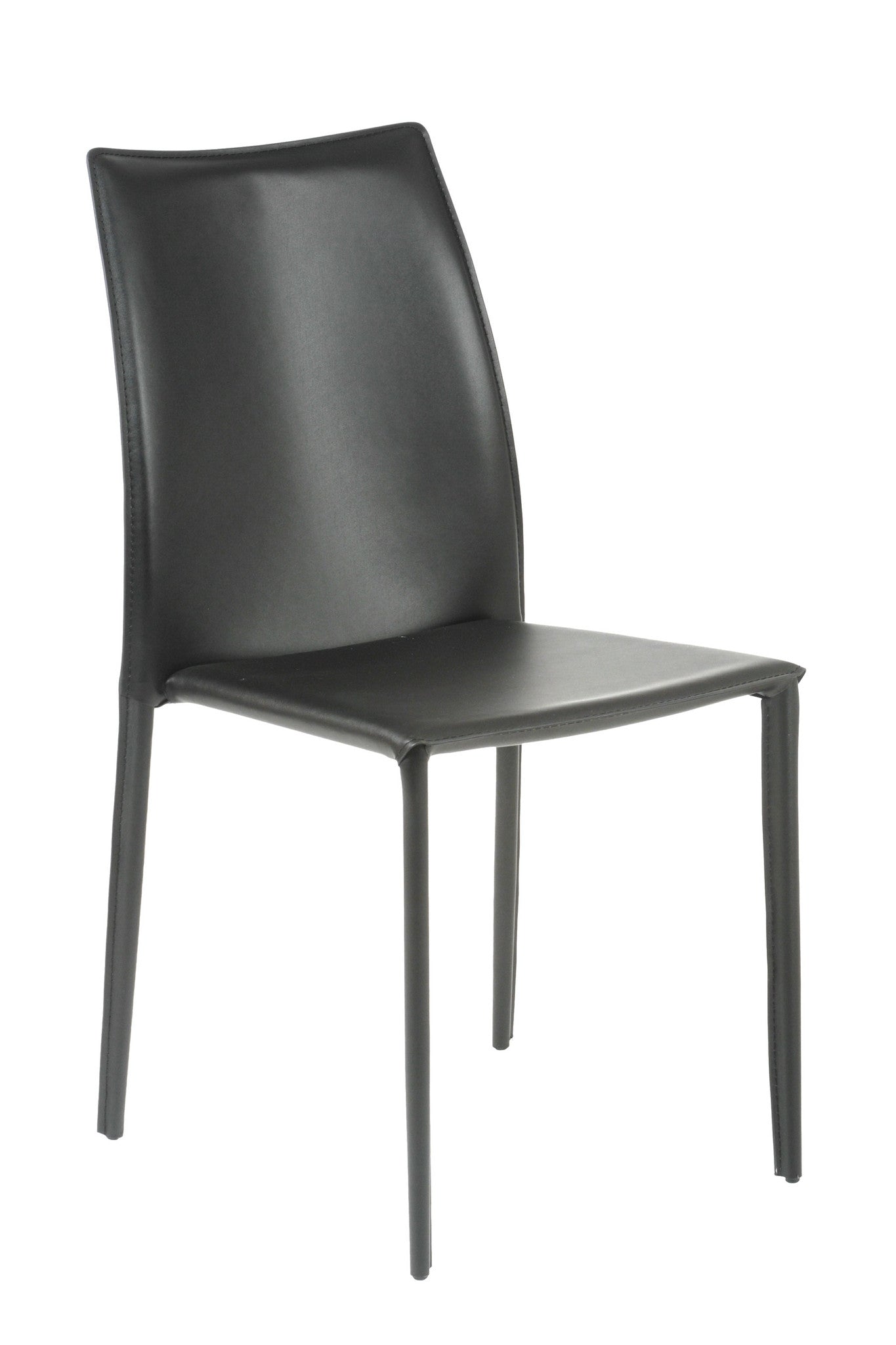 Dalia Leather Stacking Chairs (Set of 2) - Modern Dining Chairs for Kitchen, Restaurant, or Office - Comfortable & Space-Saving Stackable Design