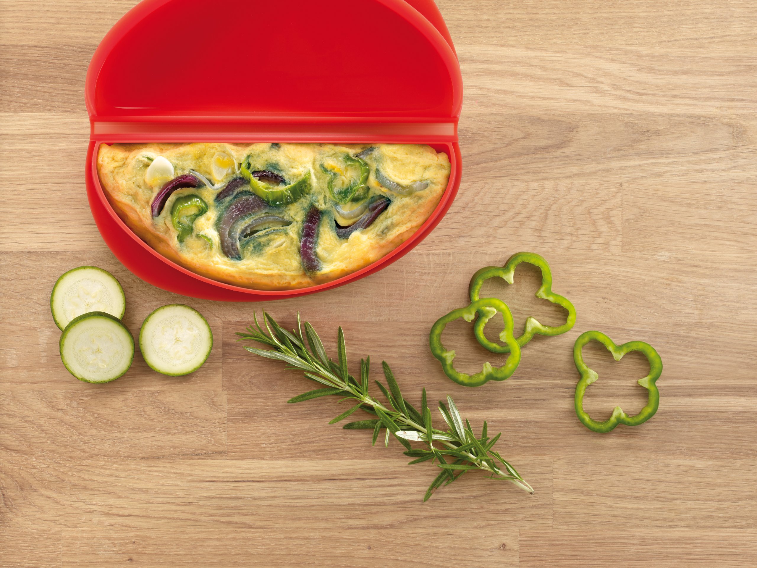 Lekue Red Small Omelette Maker - Quick & Easy Egg Cooker for Healthy Breakfast - Perfect for Home, Kitchen, and Camping Use