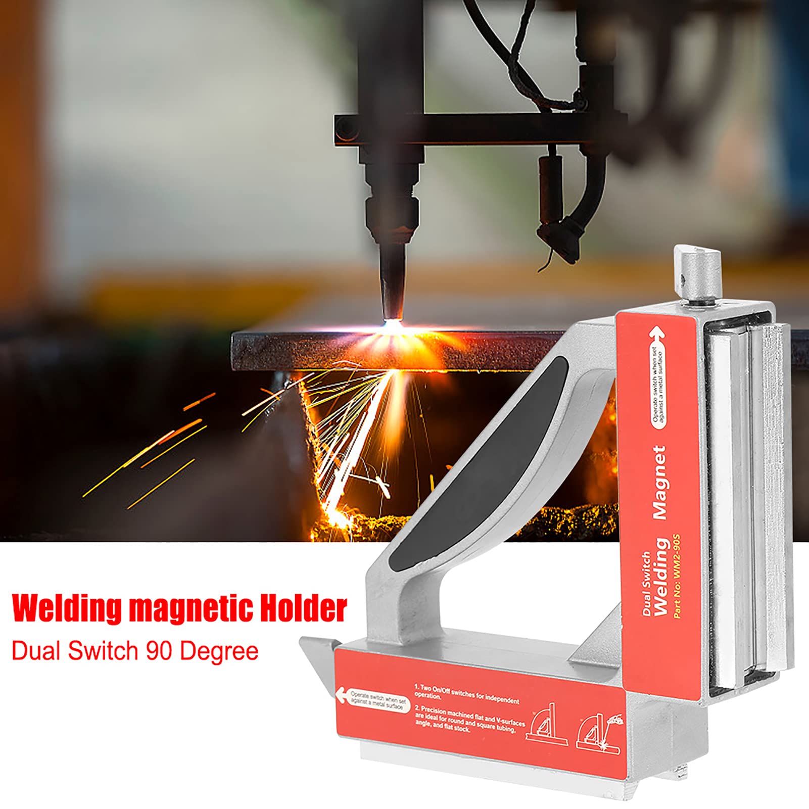 90 Degree Magnetic Welding Holder - Switch Welding Magnet Jig for Arc Welding & Soldering - Perfect for Metal Fabrication, DIY Projects, and Automotive Repair