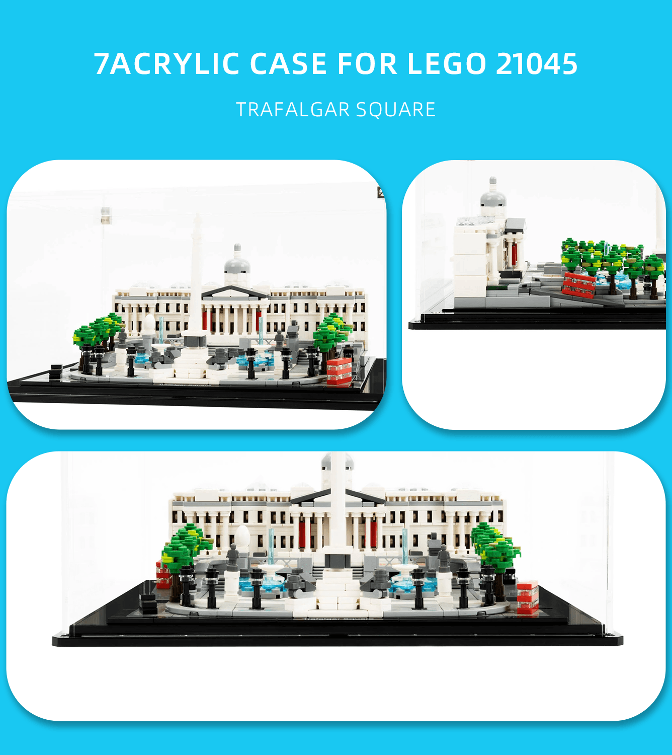 LEGO Architecture Trafalgar Square 21045 Display Case - Premium Acrylic Showcase for Collectible Building Sets - Perfect for Home Office Decor & Gift for LEGO Fans