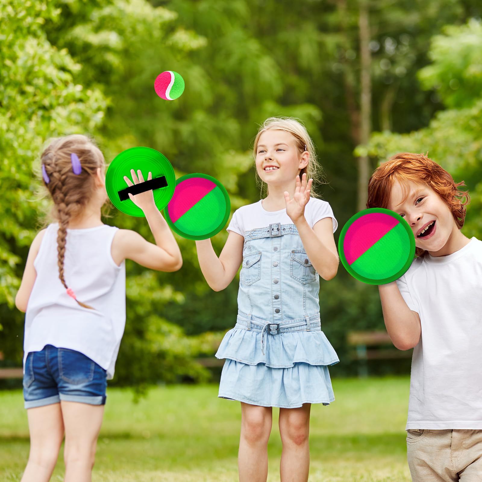 Morcheiong Toss and Catch Ball Game Set - 4/6 Paddles, 4 Balls & Storage Bag - Outdoor Beach Toys for Kids & Family Fun - Perfect for Backyard, Park, Beach and Picnic Activities