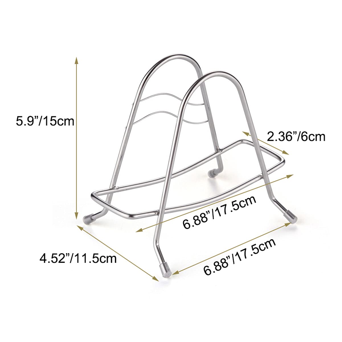 2-Pack Stainless Steel Cutting Board Holder - Space Saving Kitchen Organizer with Drying Rack for Chopping Boards, Pot Lids & Pans (4.52