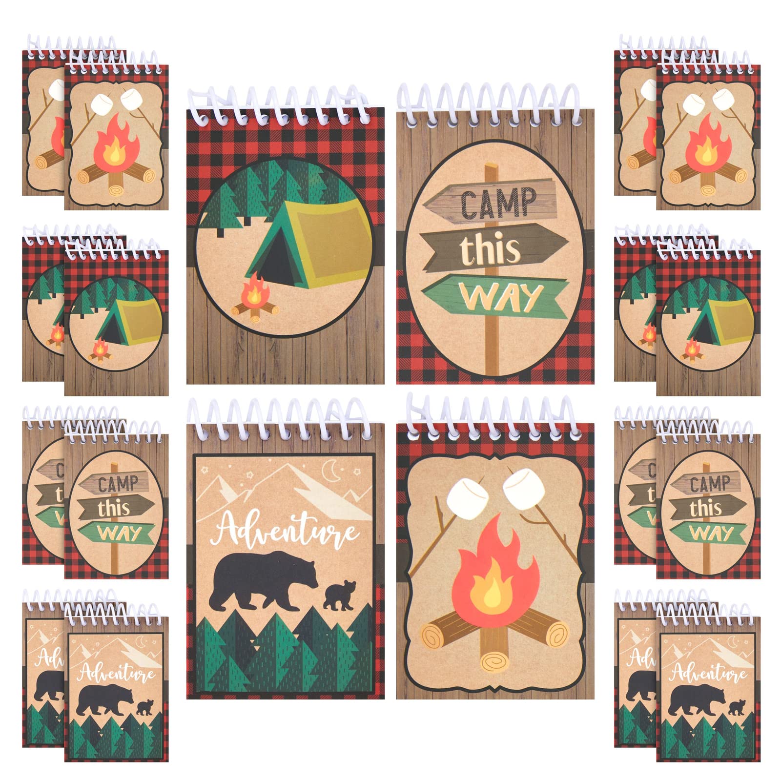 32 Pack Kids Adventure Theme Notepads - 4 Wilderness Designs (2.5