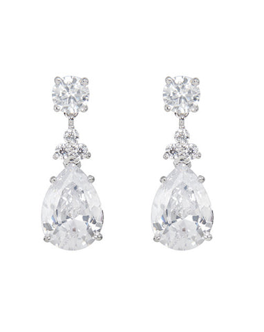 Elegant Bridal Earrings – Velvet Pear Crystal Drop Dangle Earrings by Stephanie Browne | Perfect for Weddings, Prom, and Special Occasions