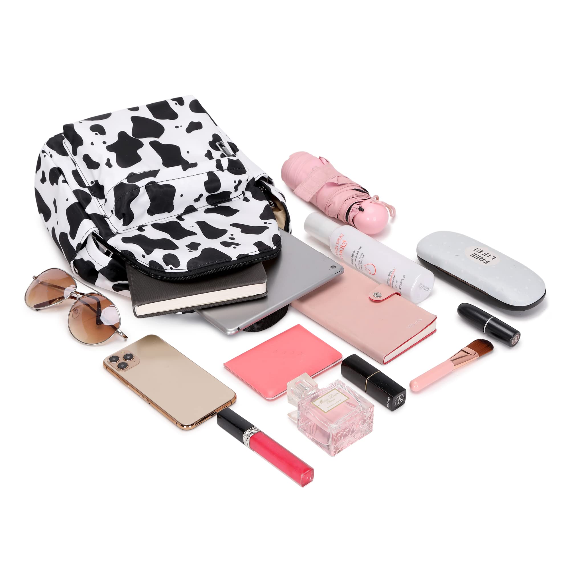 Cow Print Mini Backpack for Women & Girls - Cute Small Backpack Purse for School, Travel, Work & Daily Use | Fashionable Cowhide Design for Teens, Adults & Kids