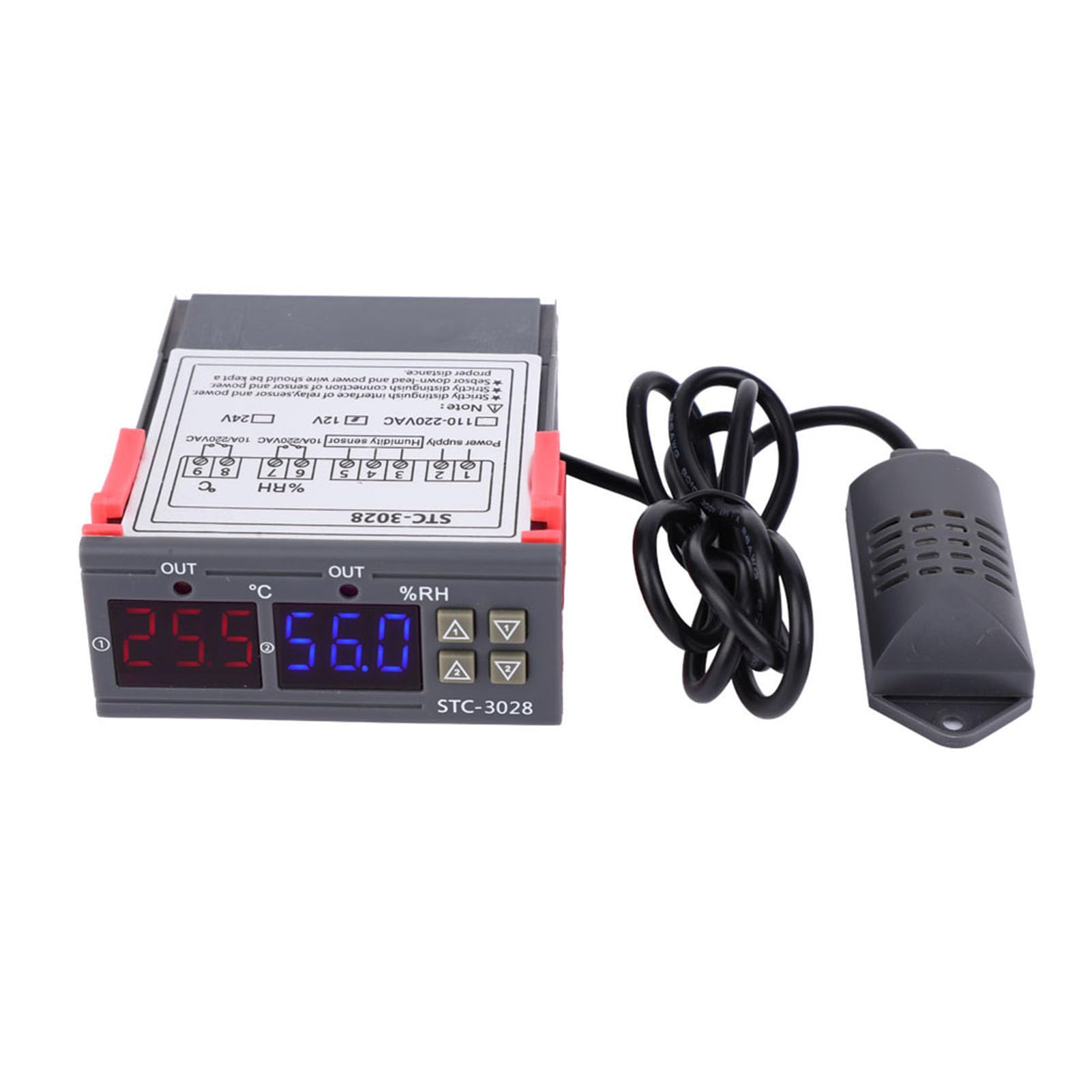 Farm Humidity & Temperature Controller - ABS Plastic with Sensor (12V) for Greenhouse & Storage