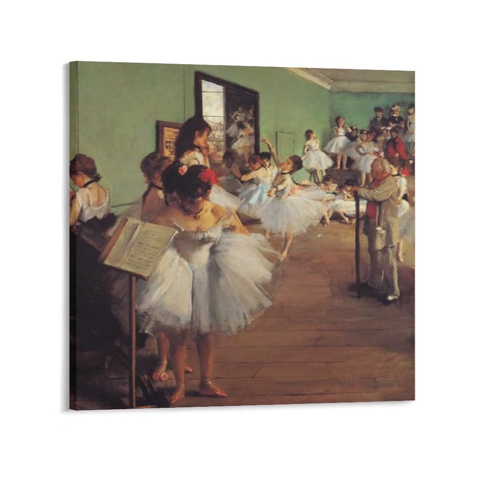 Edgar Degas The Dance Class 2 Painting - Premium Canvas Wall Art Print (12x12 inches/30x30cm) - Framed or Unframed - Perfect for Home Decor, Office, Living Room & Gift Giving