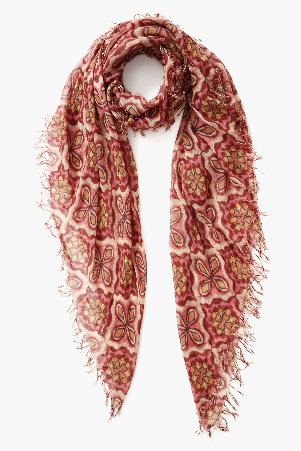 Luxury Cashmere Silk Scarf - Pomegranate Red Elegant Winter Wrap for Women | Perfect for Gifts, Office Wear & Special Occasions