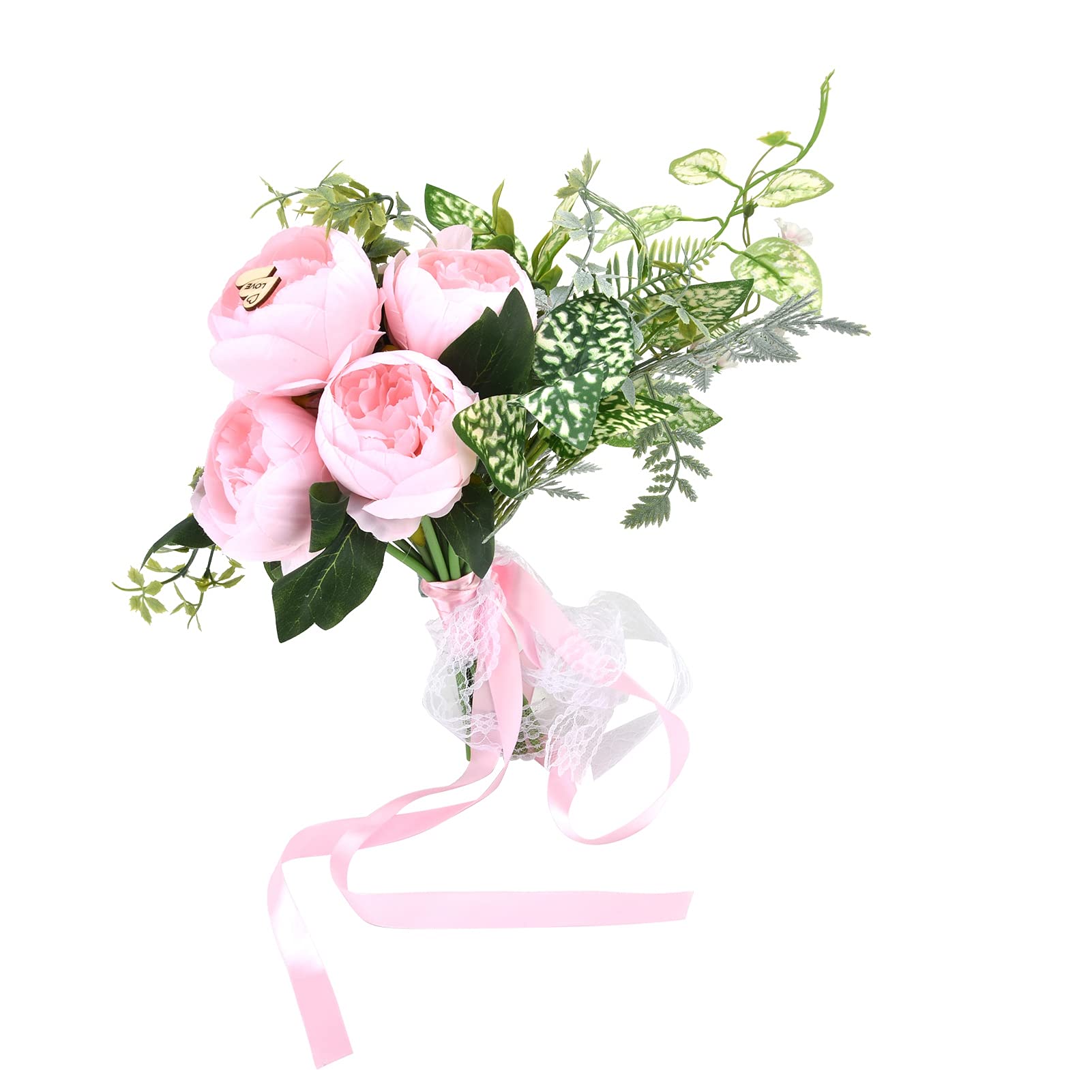 Adsire Silk Wedding Bouquet - Elegant Pink Bridal Bouquet for Photography, Bridesmaids & Wedding Decor | Perfect for Ceremonies, Photo Shoots & Home Decoration
