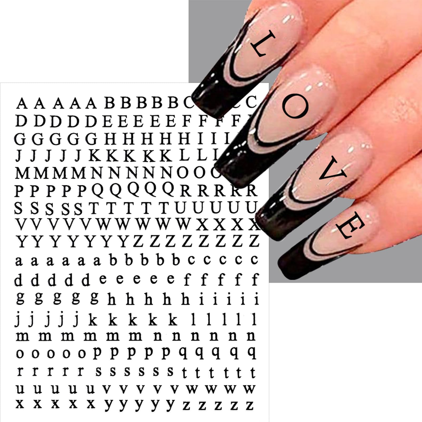 3D Alphabet Nail Stickers - Gold Silver Holographic Nail Art for DIY Manicure | Party & Wedding Nail Decor
