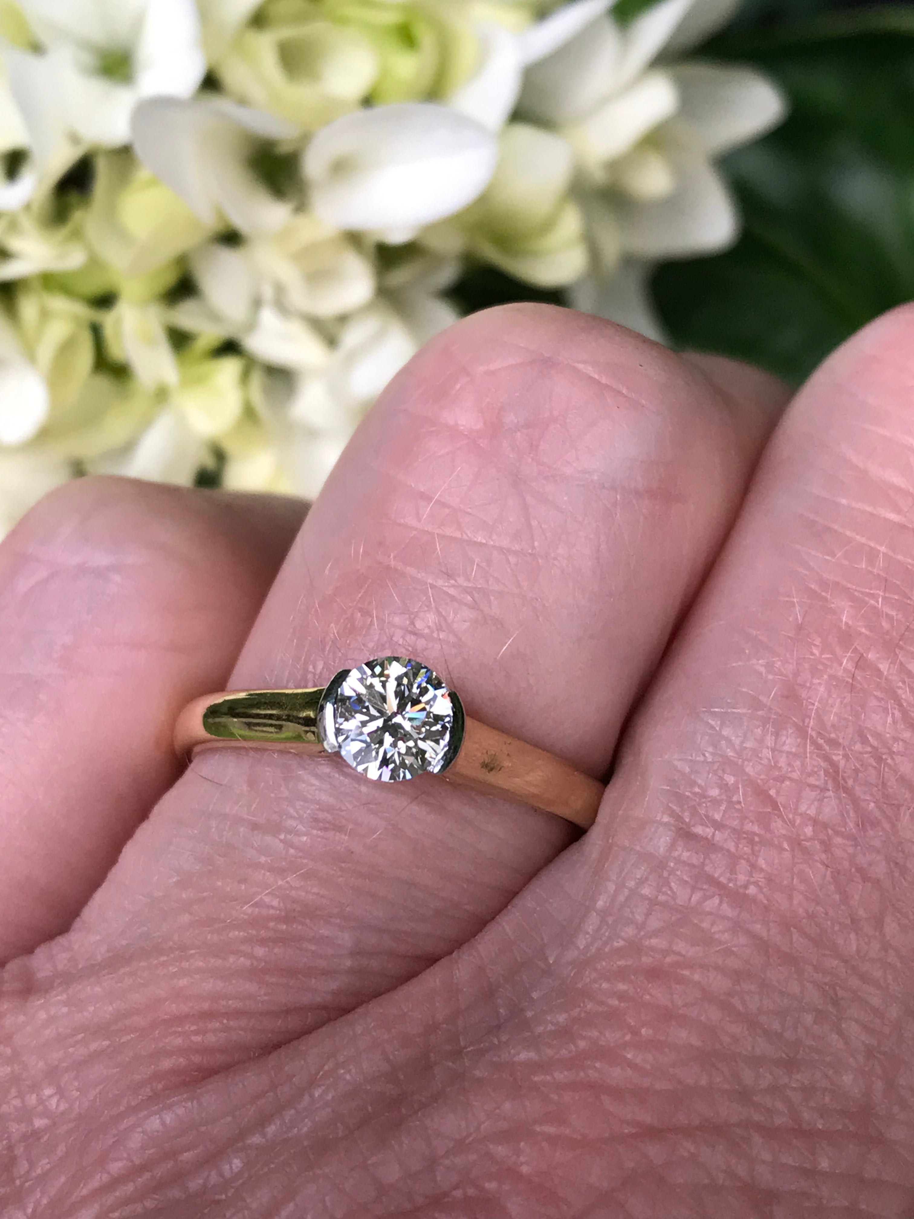 18K Yellow Gold & Platinum 0.50ct GIA Certified Diamond Engagement Ring - Perfect for Proposals, Anniversaries & Special Occasions