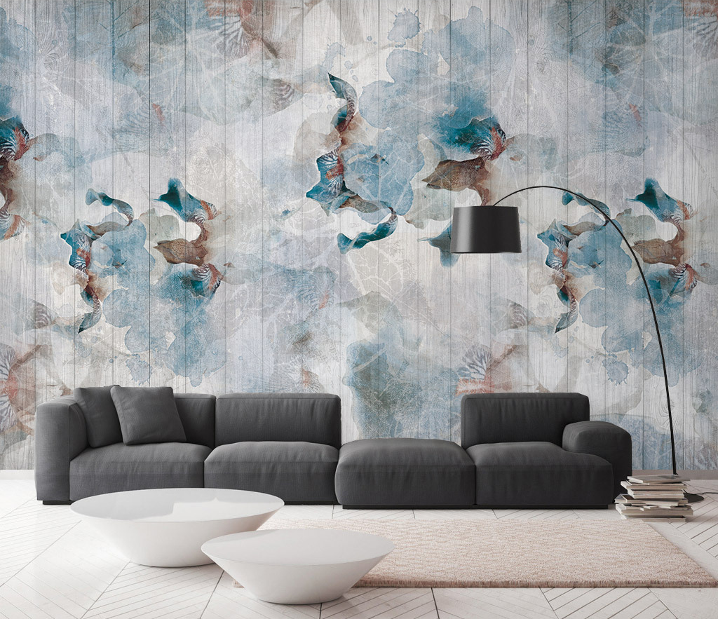 Abstract Floral Wallpaper Murals | Modern Botanical Wall Decor for Living Room & Bedroom | Peel & Stick Removable Wallpaper for Home Renovation