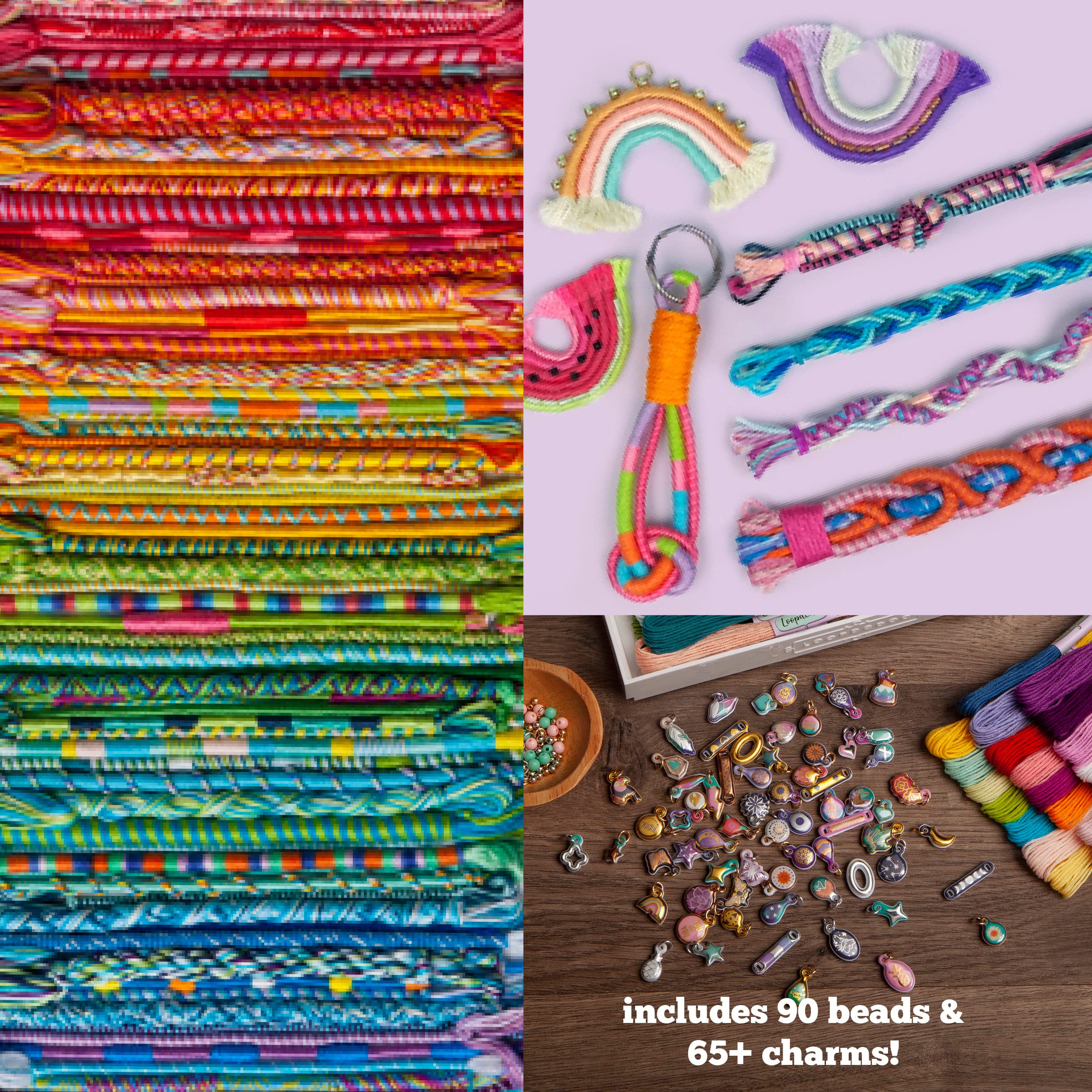 Loopdedoo Deluxe DIY Friendship Bracelet Maker Kit - Create Custom Bracelets in Minutes for Birthdays, Friendship Gifts & Parties - Award-Winning Craft Kit for Kids Ages 8+ - Perfect for Sleepovers, Summer Camps & Creative Play