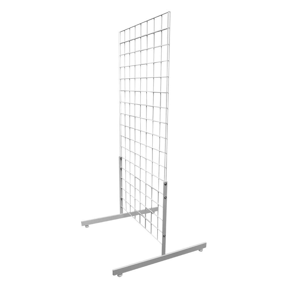 MH GLOBAL 3-Piece White Gridwall Panel Display Set with T-Leg Base - 4 Feet Tall for Retail Store, Trade Show & Boutique Visual Merchandising