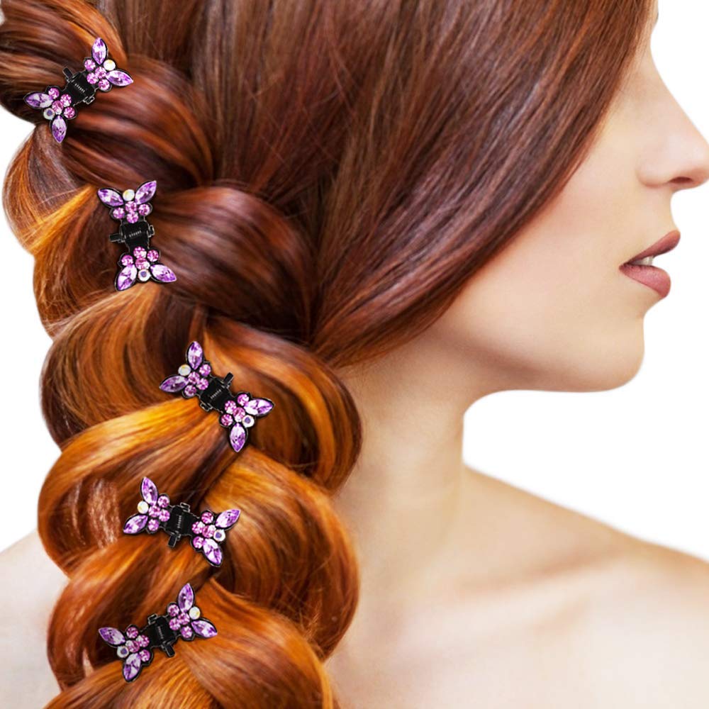 ANBALA 65pcs Mini Hair Claw Clips - No-Slip Grip Rhinestone & Glitter Hair Clips for Women & Girls | Hair Accessories for Party, Wedding, Daily Use & Gift Giving