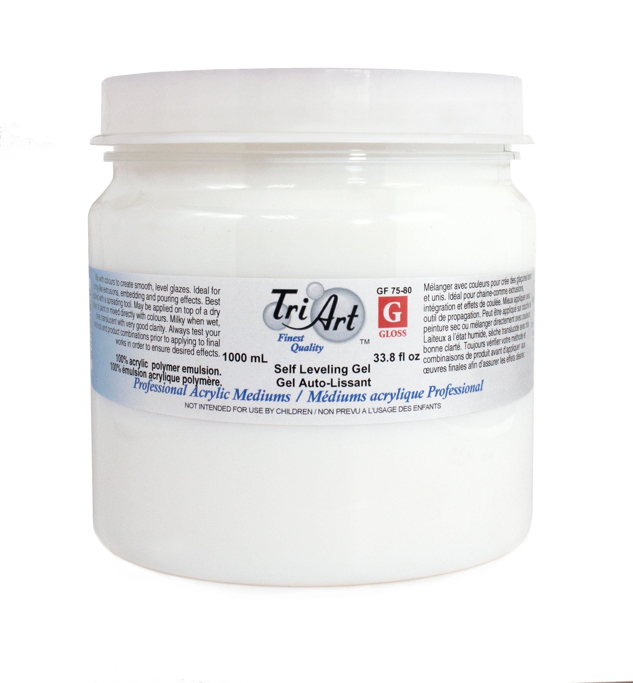 Tri-Art Self Leveling Artist Mediums - 1000ml High Gloss Gel for Acrylic Pouring, Fluid Art & Canvas Painting - Perfect for DIY Home Decor & Professional Art Projects