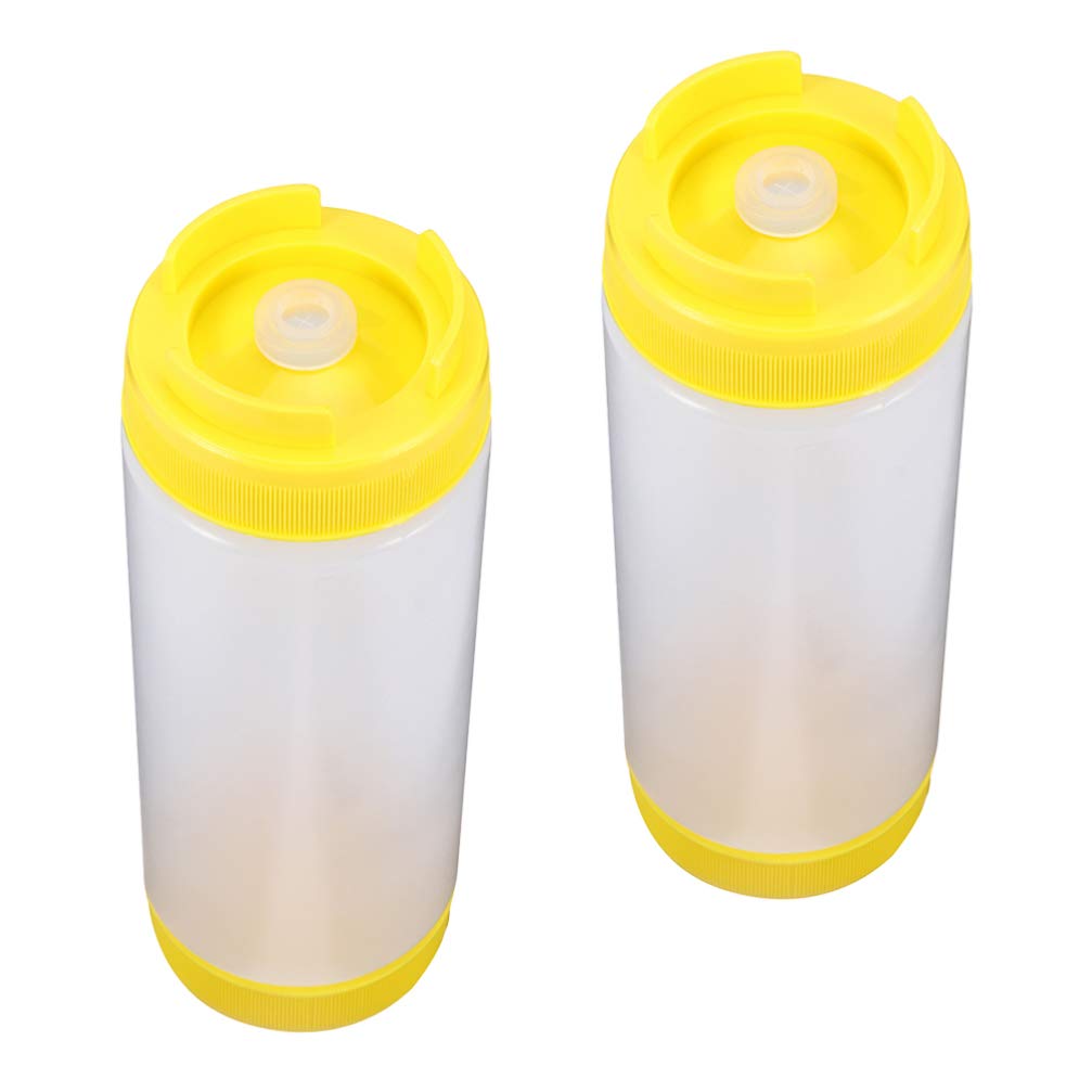 Hemoton 2-Pack Dual-Head Squeeze Bottles for Sauces, Condiments, Jam & Ketchup - BPA-Free Kitchen Storage & Dispensing Bottles - Perfect for BBQ, Salad Dressing, Pancake Syrup & Baking Decorations